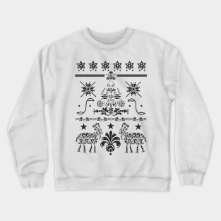 Vintage Pagan Christmas Retro Yule Goat Evergreen Tree Fair Isle Pattern Crewneck Sweatshirt